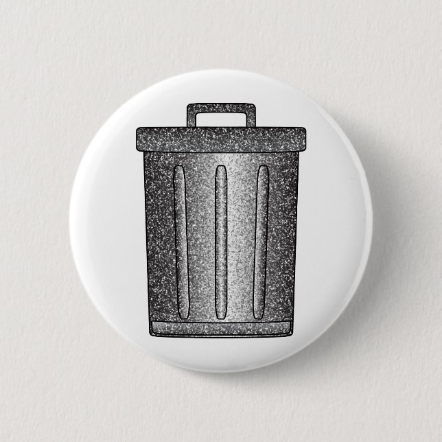 Glitter Trash Can 2 Inch Round Button (Front)