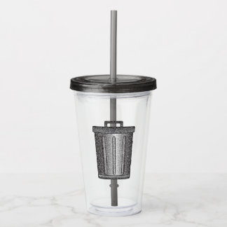 Glitter Trash Can Acrylic Tumbler