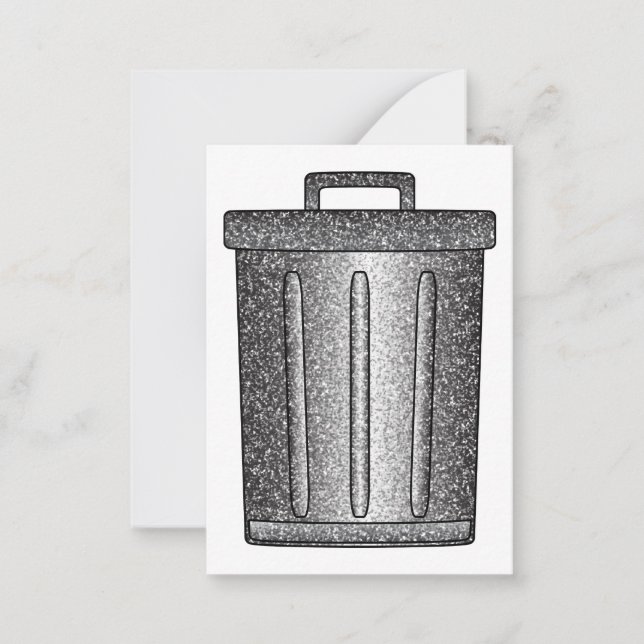 Glitter Trash Can Card (Front)