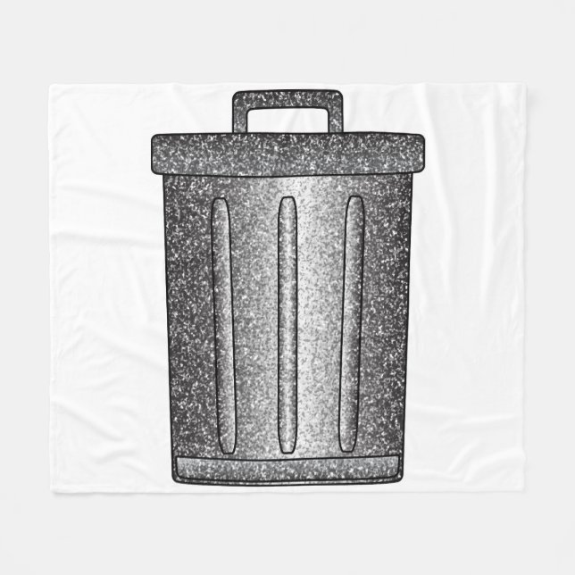 Glitter Trash Can Fleece Blanket (Front (Horizontal))