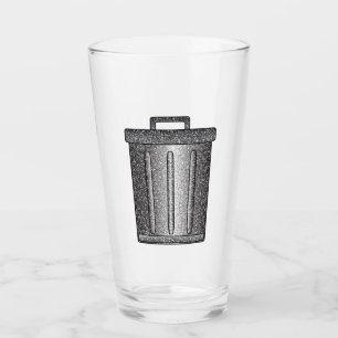 Glitter Trash Can Glass
