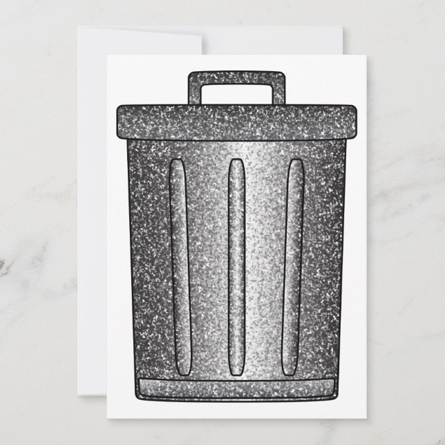 Glitter Trash Can Holiday Card (Front)