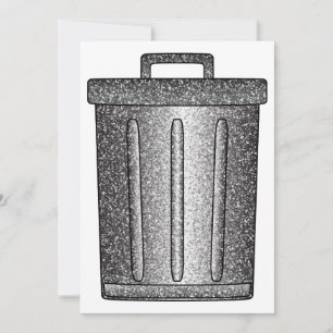 Glitter Trash Can Invitation