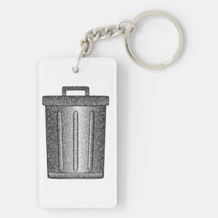 Glitter Trash Can Keychain