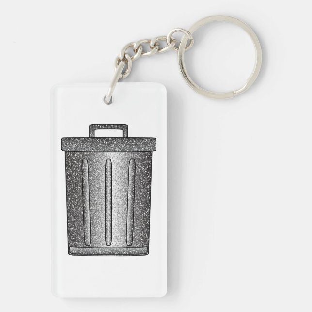 Glitter Trash Can Keychain (Back)