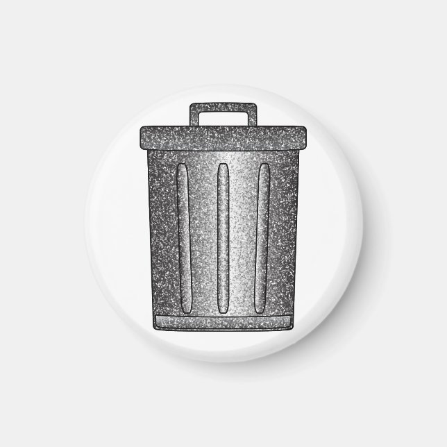 Glitter Trash Can Magnet (Front)