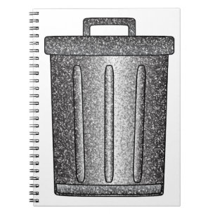 Glitter Trash Can Notebook