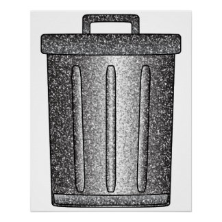 Glitter Trash Can Poster