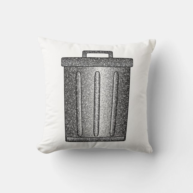 Glitter Trash Can Throw Pillow (Front)