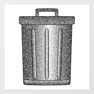 Glitter Trash Can Window Cling