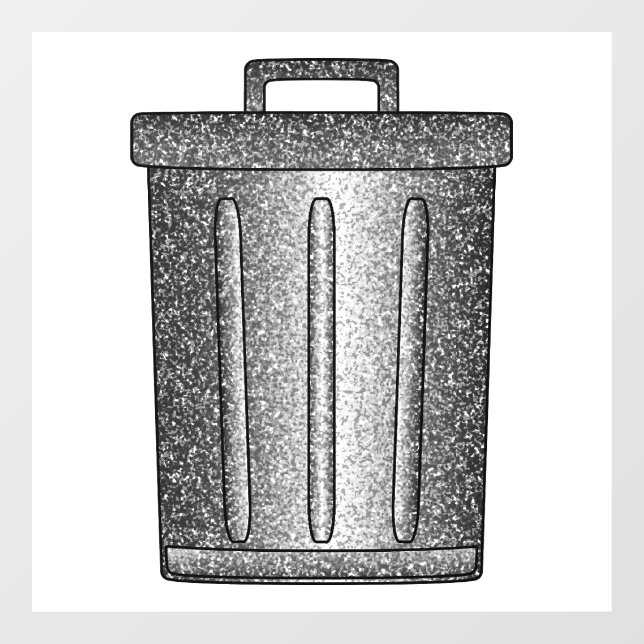 Glitter Trash Can Window Cling (Sheet)