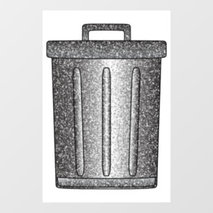 Glitter Trash Can Window Cling
