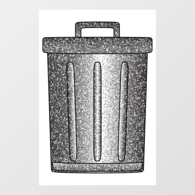 Glitter Trash Can Window Cling (Sheet)