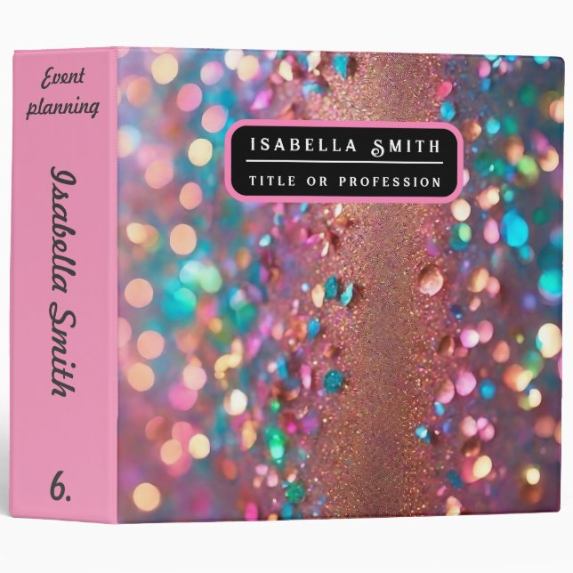 Glitter Trendy Opal Holographic Collection Binder (Front/Spine)