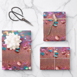 Glitter Trendy Opal Holographic Collection Wrapping Paper Sheet