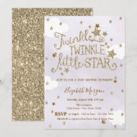 Glitter Twinkle Little Star Lavender Baby Shower