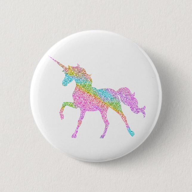 Glitter Unicorn Badge 2 Inch Round Button (Front)