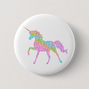 Glitter Unicorn Badge 2 Inch Round Button