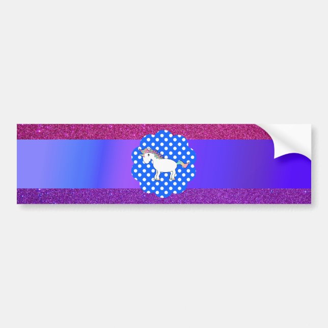 Glitter unicorn bumper sticker (Front)