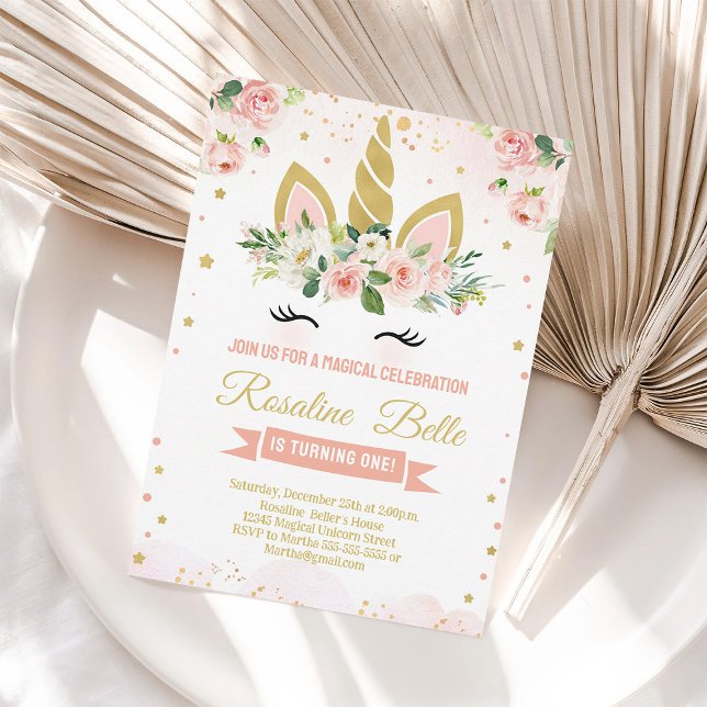 Glitter Unicorn Magical Party Invitation (Creator Uploaded)