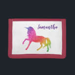Glitter Unicorn Personalized Trifold Wallet<br><div class="desc">This design may be personalized in the area provided by changing the photo and/or text. Or it can be customized by choosing the click to customize further option and delete or change the colour of the background, add text, change the text colour or style, or delete the text for an...</div>