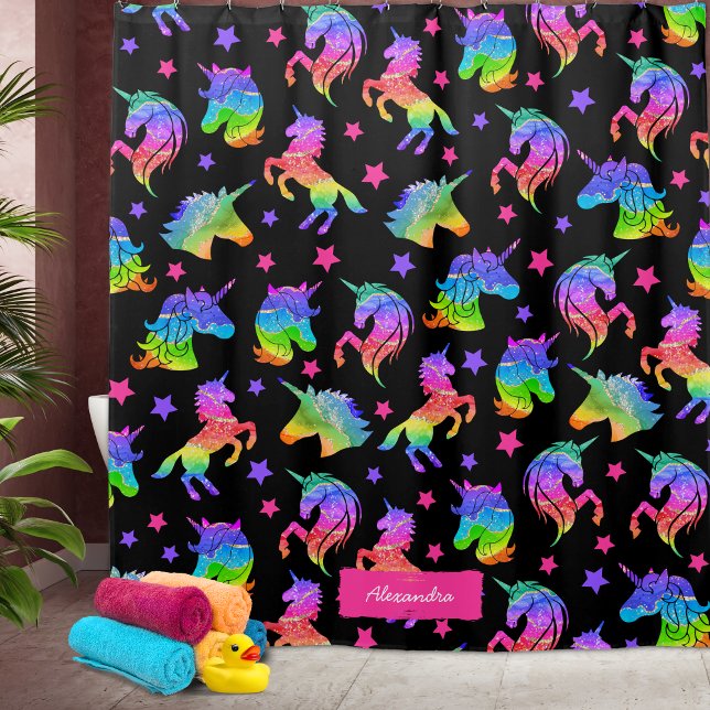 Glitter Unicorn Rainbow Pattern with First Name (Creator Uploaded)