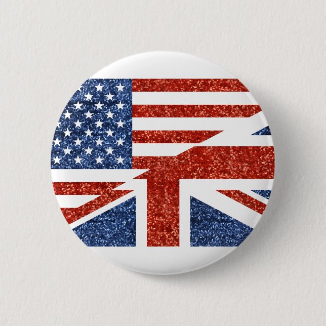 glitter usa uk 2 inch round button (Front)