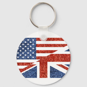 glitter usa uk keychain