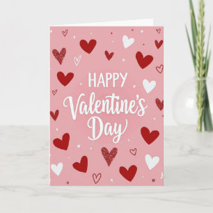 Glitter Valentine Hearts Day Card