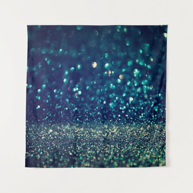 glitter vintage lights background. gold, silver, b tapestry (Front)