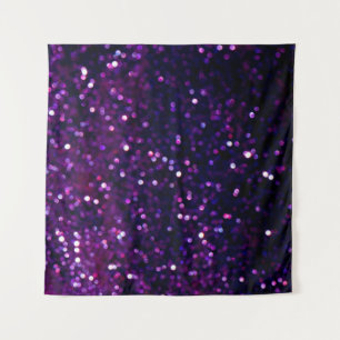 Glitter vintage lights background. purple and blac tapestry