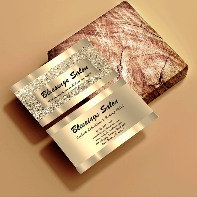 Glitter VIP Gold Frame Event Planner Luminous Busi Business Card (Creator Uploaded)