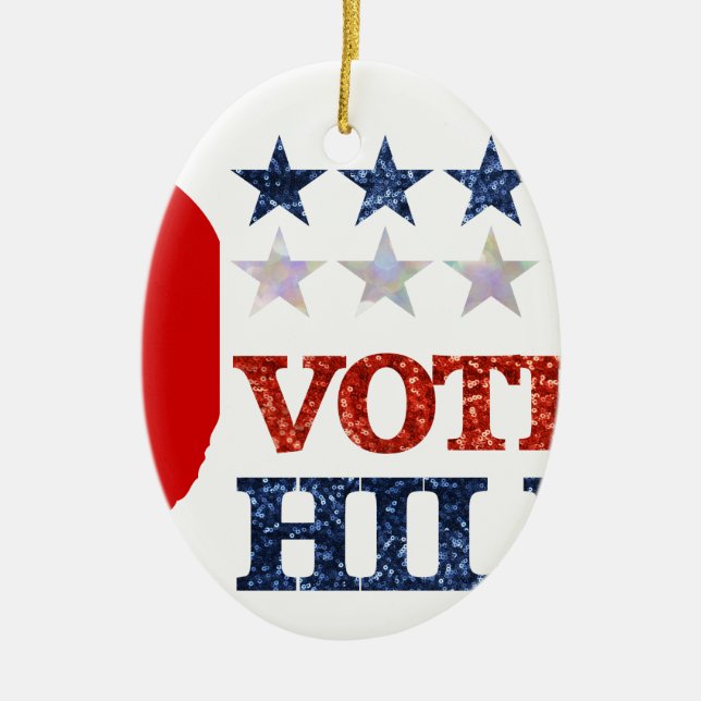 glitter vote hillary ceramic ornament (Front)