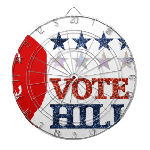 glitter vote hillary dartboard