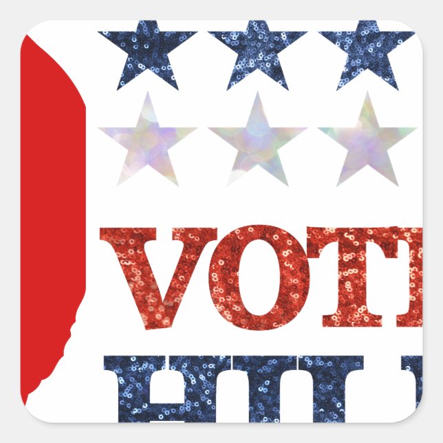 glitter vote hillary square sticker (Front)