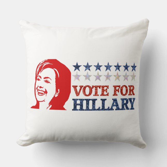 glitter vote hillary throw pillow (Front)