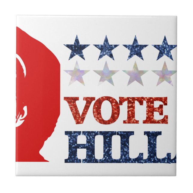 glitter vote hillary tile (Front)