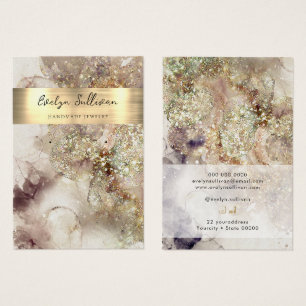 Glitter watercolor and foil jewellery display card