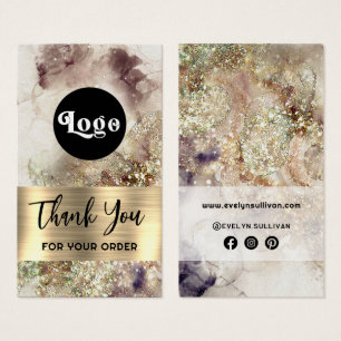 Glitter watercolor and foil package insert