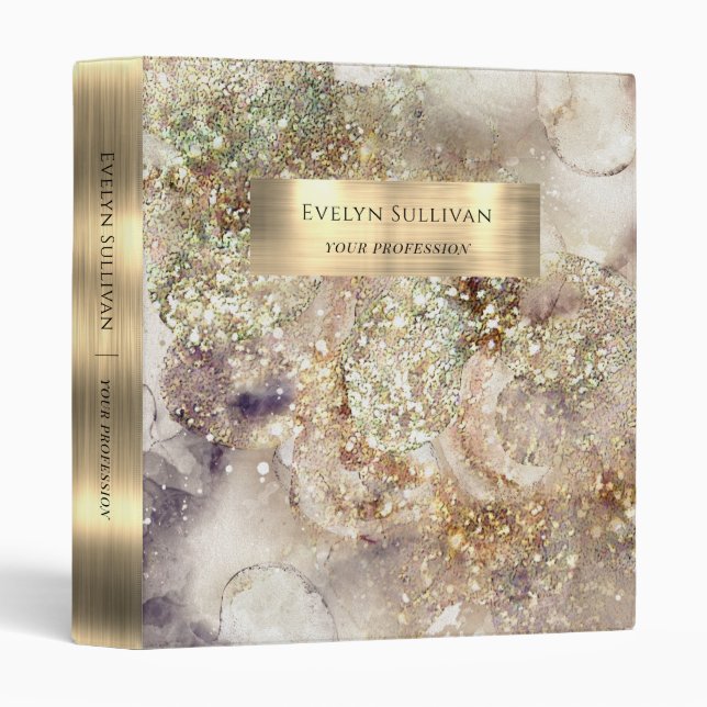 Glitter Watercolor Faux Foil Binder (Front/Spine)