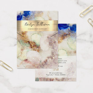 Glitter watercolor faux foil necklace display card