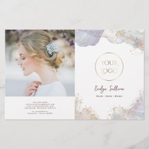Glitter watercolor shapes bifold brochure