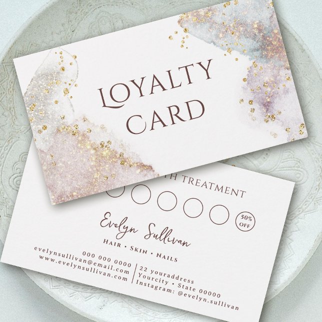 Glitter watercolor shapes loyalty card (Creator Uploaded)