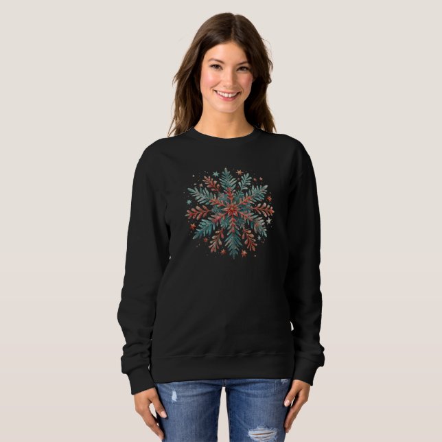 Glitter Watercolor Snowflake Sweatshirt (Front Full)
