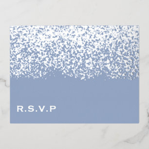 Glitter Wedding RSVP Foil Holiday Postcard