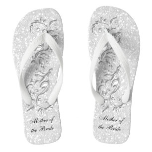 Glitter White    Wedding Flip Flops