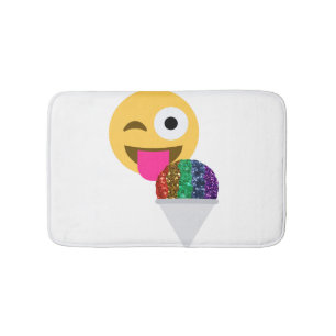 glitter wink emoji bathroom bathmat bath mat