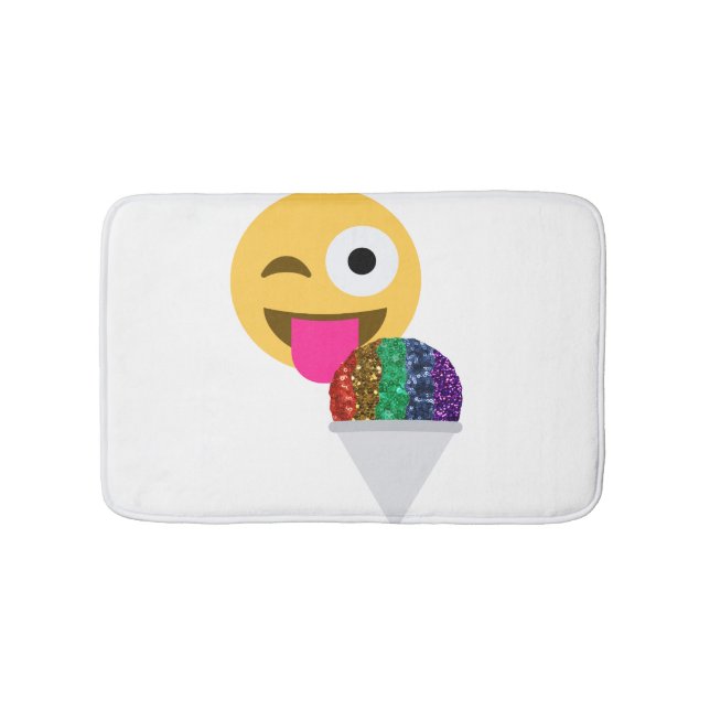 glitter wink emoji bathroom bathmat bath mat (Front)