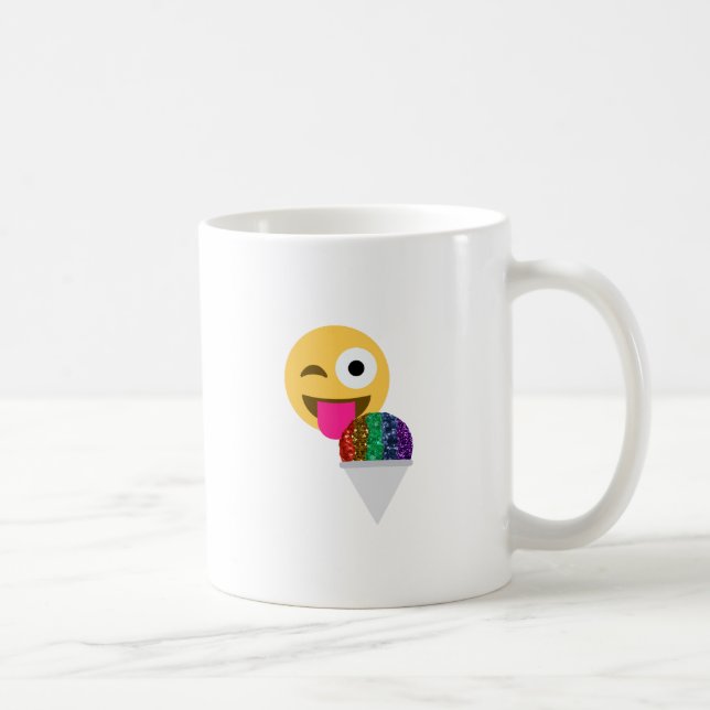 glitter wink emoji coffee mug (Right)