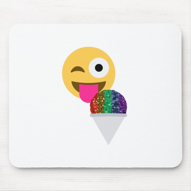 glitter wink emoji mouse pad (Front)